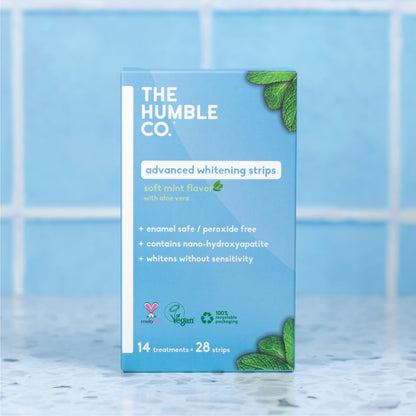 The Humble Co Advanced Teeth Whitening Strips – Sensitive, Peroxide-Free, 28 Strips (14 Treatments)