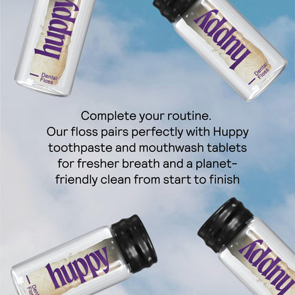 HUPPY Plastic-Free Vegan Dental Floss – Compostable, Refillable Jar