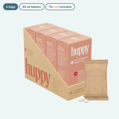 HUPPY Toothpaste Tablets – Nano HA, Strawberry, Fluoride-Free