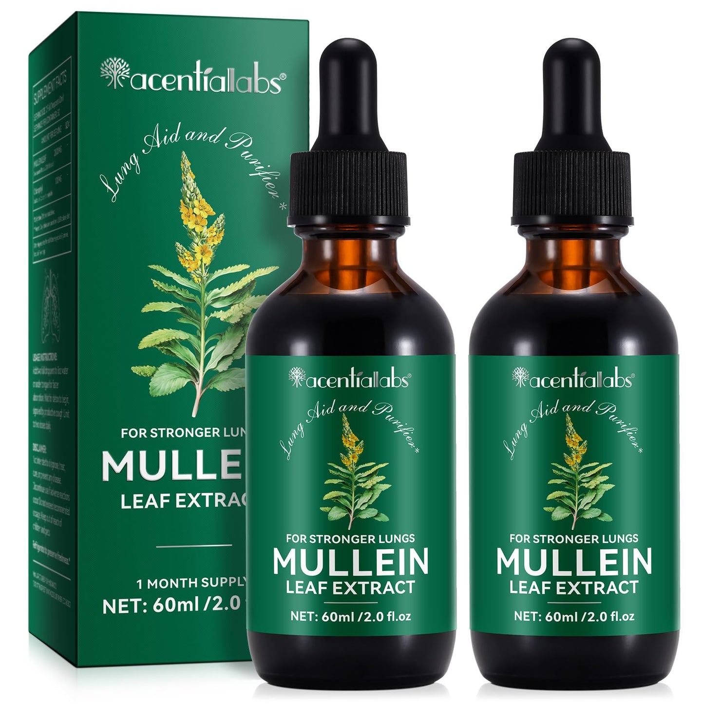 HUYEHF Mullein Drops - Mullein Leaf Extract for Lungs, Fast Absorption