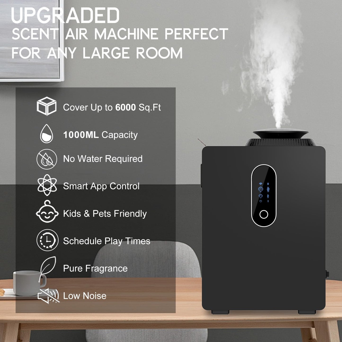 2025 Upgraded HVAC Scent Diffuser with WiFi Control — 6000 Sq Ft Coverage, 1000ml Tank