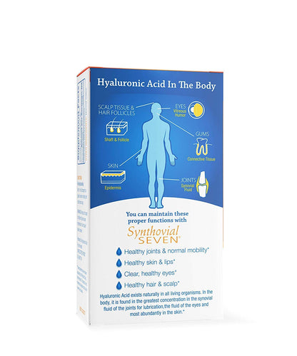 Hyalogic Synthovial Seven Liquid Hyaluronic Acid – Vegan Oral Joint & Skin Support, High Molecular Weight, 1 oz (2 Pack)