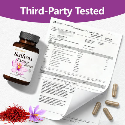 HyberVive Saffron Supplements 88.5MG | 90 Vegan Capsules | Mood Energy Focus Support | Made in USA