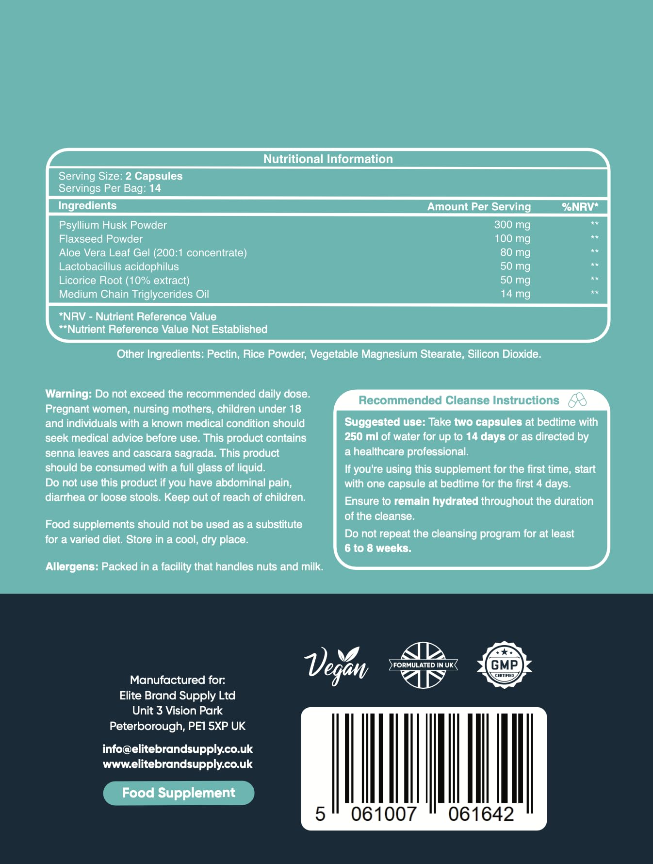Hybrid Health Colon Cleanse – 14 Day Detox for Gut Health & Weight Support | 28 Capsules
