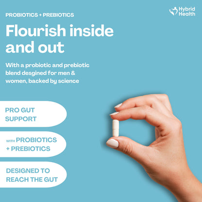 Hybrid Health Probiotics & Prebiotics Complex – 100 Billion CFU, 20 Strains, 120 Vegan Capsules