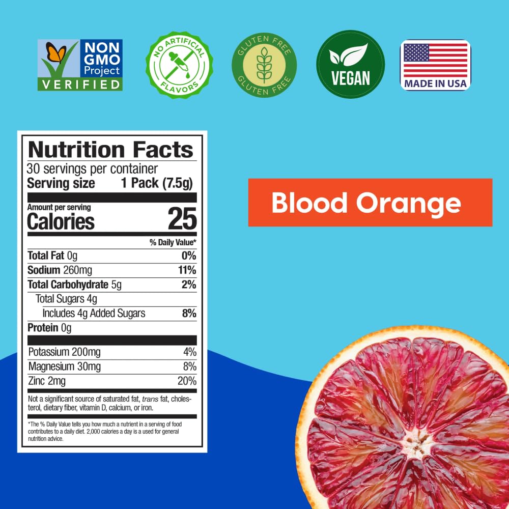 Hydrant Blood Orange Hydration Powder - 12 Electrolyte Packets (Low Sugar)