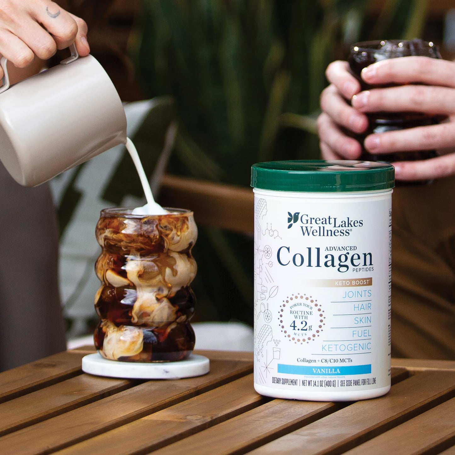 Great Lakes Wellness Keto Boost Collagen Peptides Powder – Vanilla, 14.1 oz | 4.2g MCTs, Non-Dairy Coffee Creamer, Non-GMO, Kosher