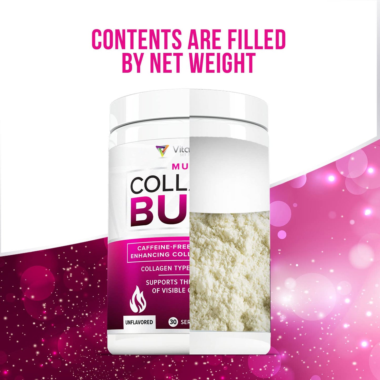 Vitauthority Hydrolyzed Collagen Powder – Burn Ultimate Beauty Complex for Women, Unflavored, 30 Servings