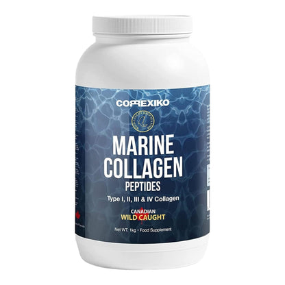 Hydrolyzed Marine Collagen Peptides Powder 1kg – Wild-Caught Canadian Fish Skin | Premium Collagen Supplement