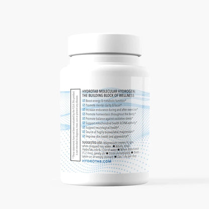 HydroTab Molecular Hydrogen H2 Dietary Supplement – NON-GMO, Gluten Free, Soy Free (60 Tablets)