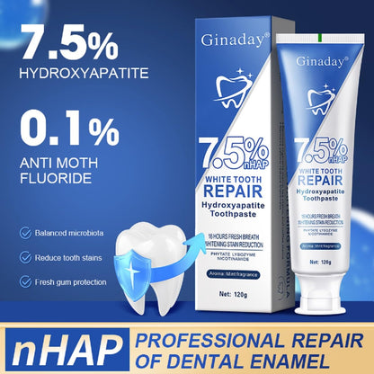 2 Pcs Hydroxyapatite Toothpaste 7.5% – Enamel Protection & Strengthening, Fluoride-Free, Gentle Mint