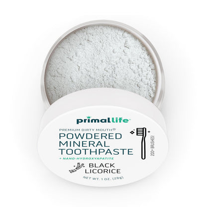 Dirty Mouth Toothpowder – Black Licorice, 1 oz | Primal Life Organics (Organic & Vegan)