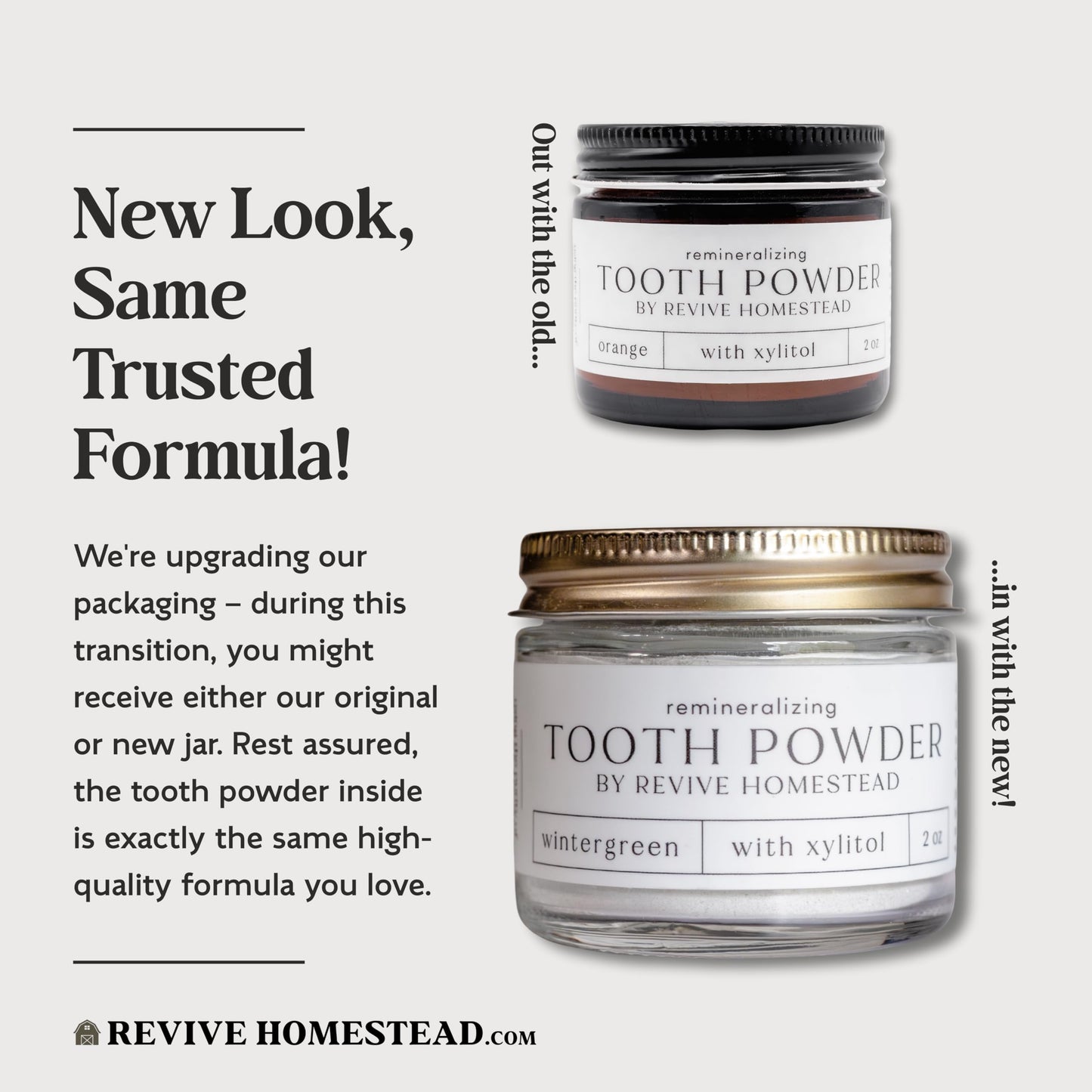 Hydroxyapatite Tooth Powder by Revive Homestead – Fluoride-Free, All-Natural Whitening (2 oz Amber Jar)
