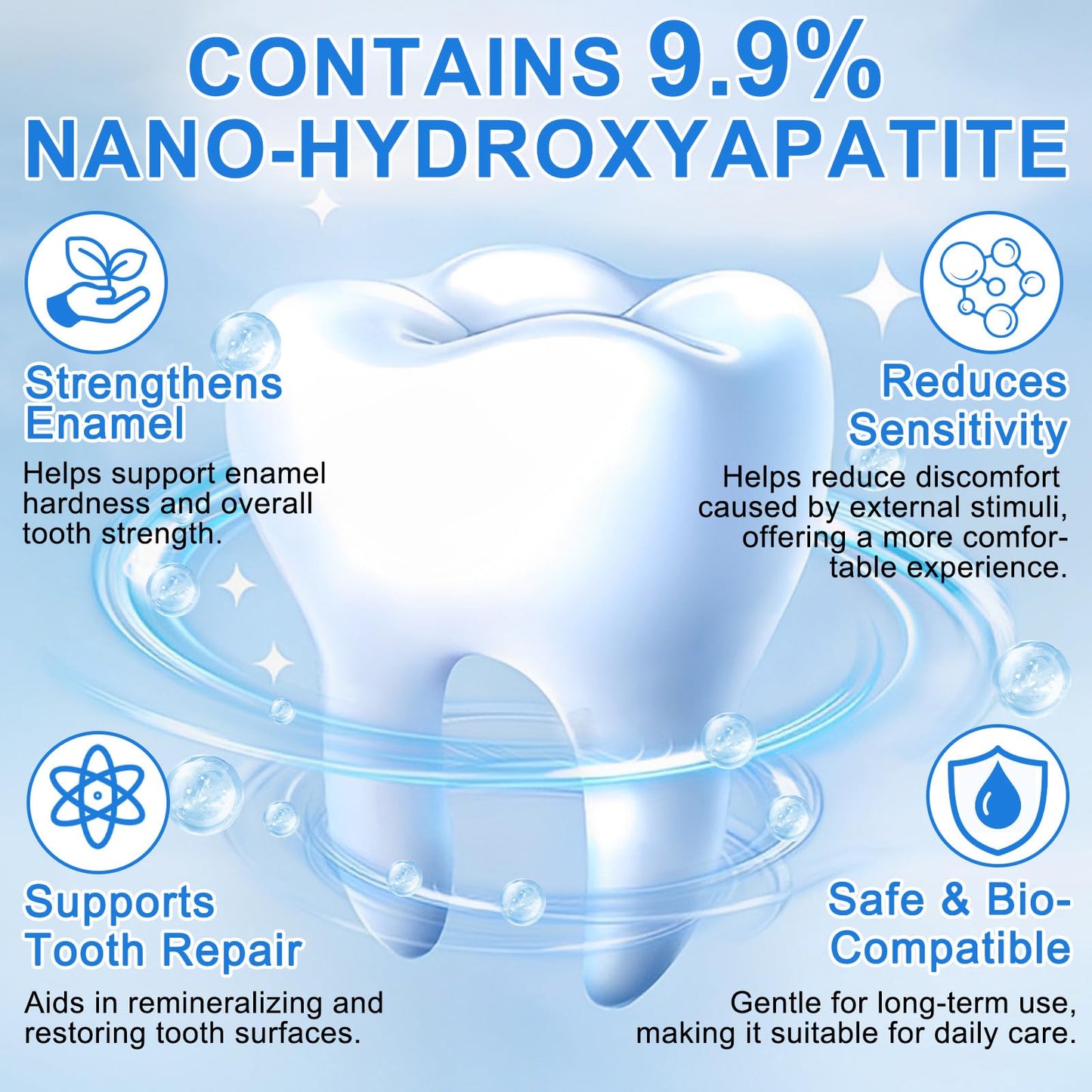 9.9% Hydroxyapatite Toothpaste 2 Pack – Enamel Protection & Fresh Breath