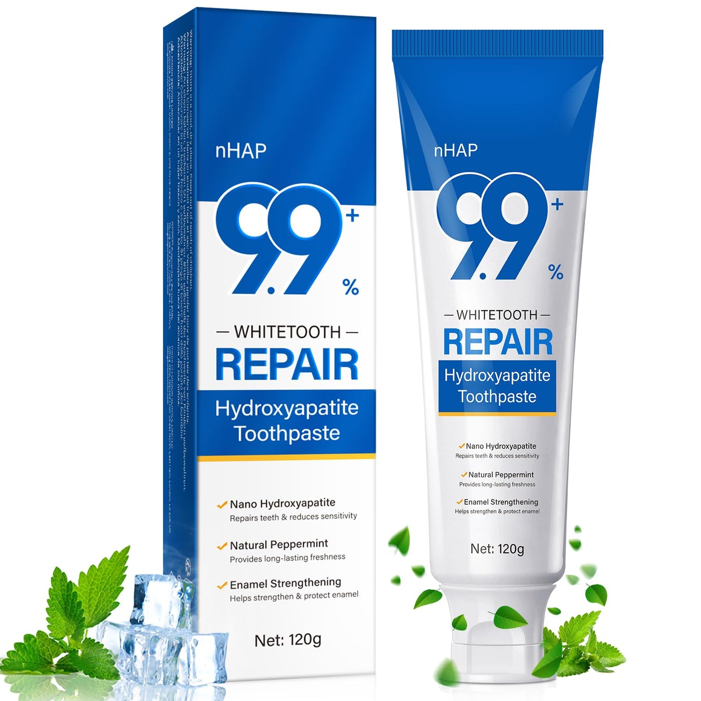 Hydroxyapatite Toothpaste – Enamel Repair & Cavity Prevention, Fluoride-Free, Fresh Mint 1 Pack