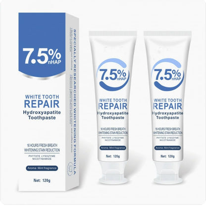 Hydroxyapatite Toothpaste 7.5% – Enamel Protection & Tooth Strengthening, Gentle Mint, Fresh Breath, Daily Use (2 pcs)