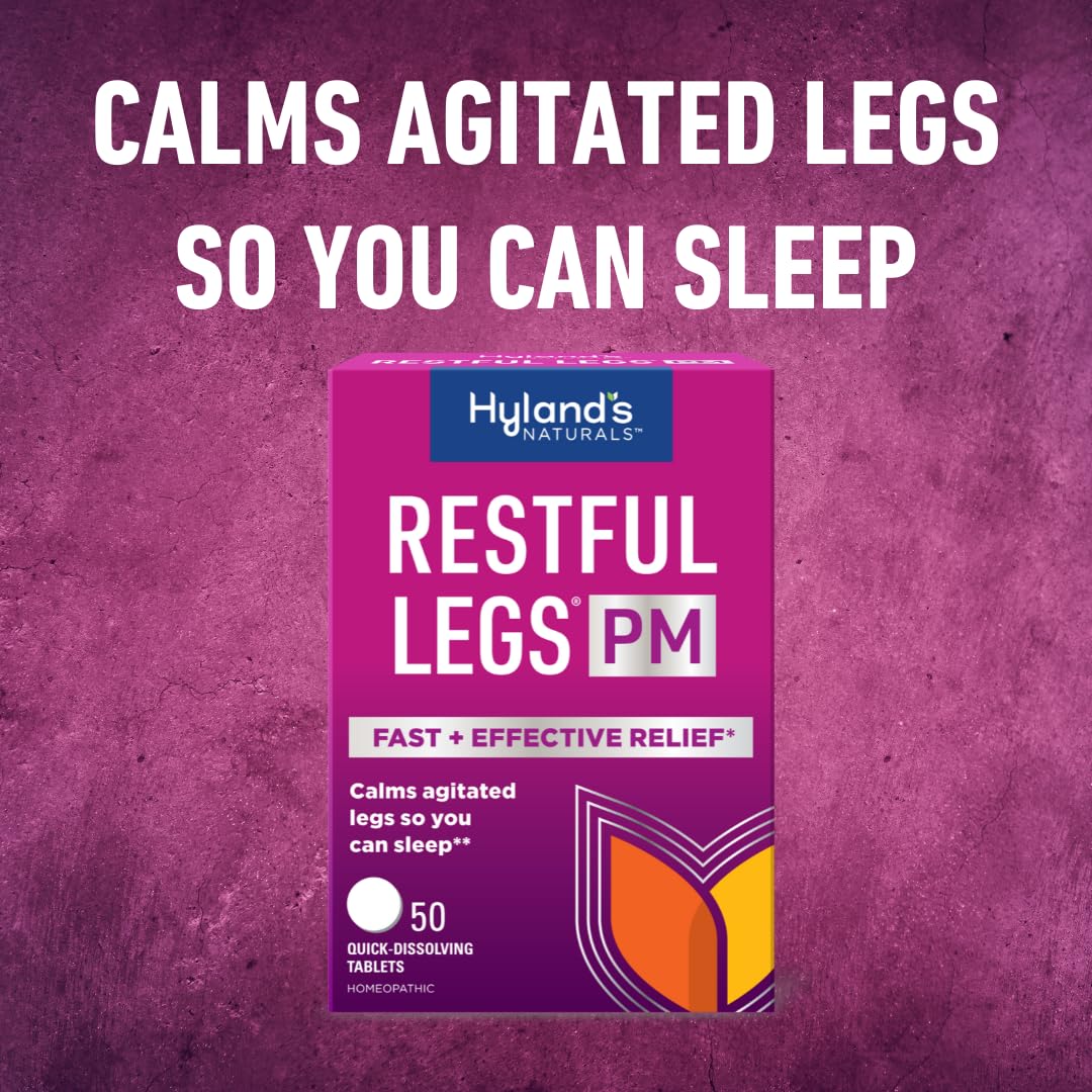 Hyland's Restful Legs PM – Nighttime Sleep Aid (Pack of 2, 50 Quick-Dissolving Tablets)