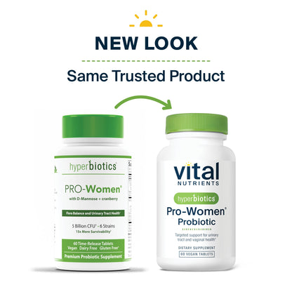 Hyperbiotics Vital Nutrients Pro Women Probiotics for Women | 6 Targeted Strains | 60 Vegan Tablets