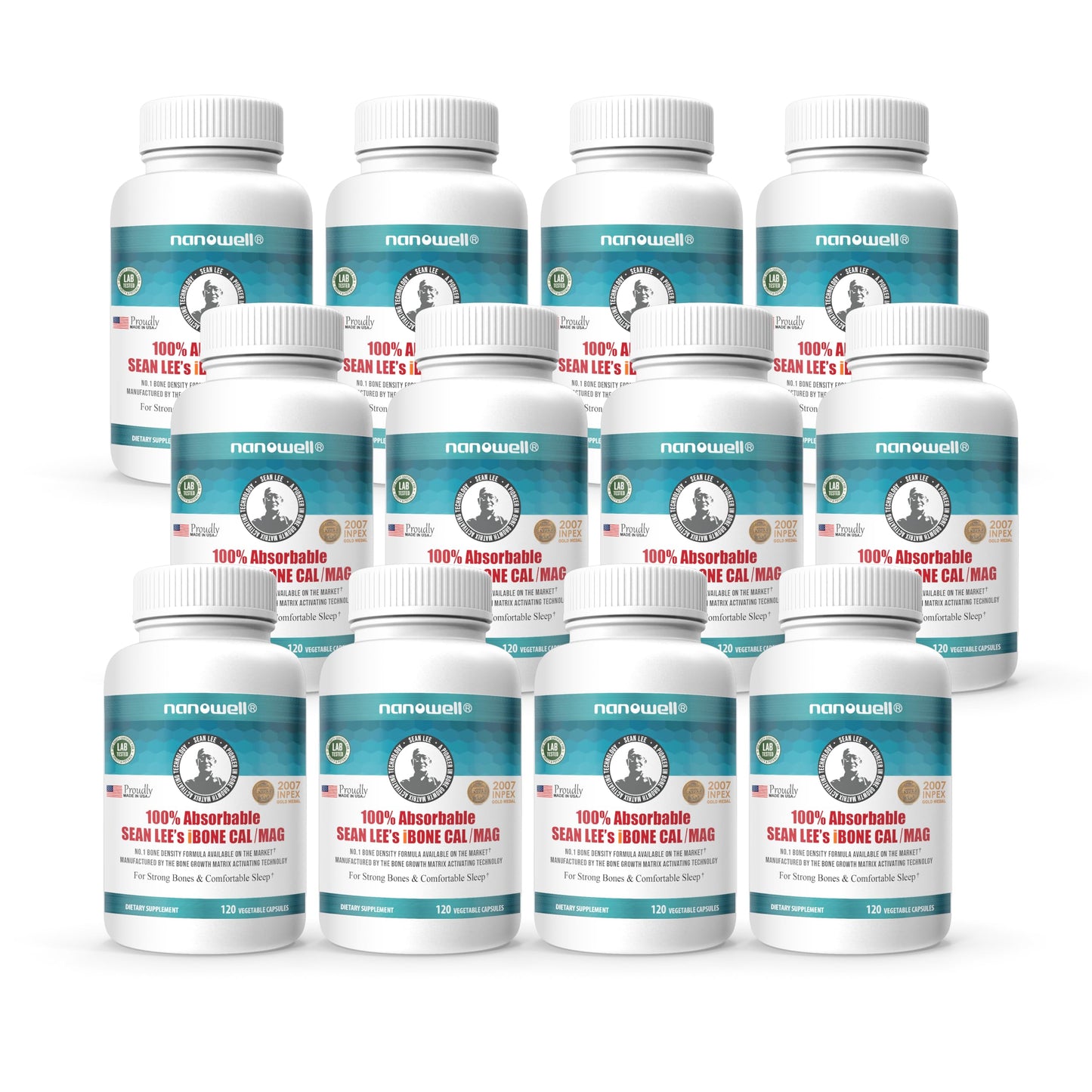 NANOWELL iBone Cal Mag – Bone Health Calcium & Magnesium Supplement | 120 Veg Capsules (30 Day Supply)