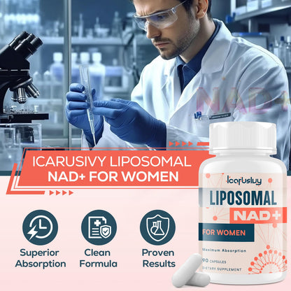 IcarusIvy 2000MG NAD+ for Women – Liposomal NAD+ with Ashwagandha, Ginkgo, Berberine & Black Cohosh – 540 Capsules