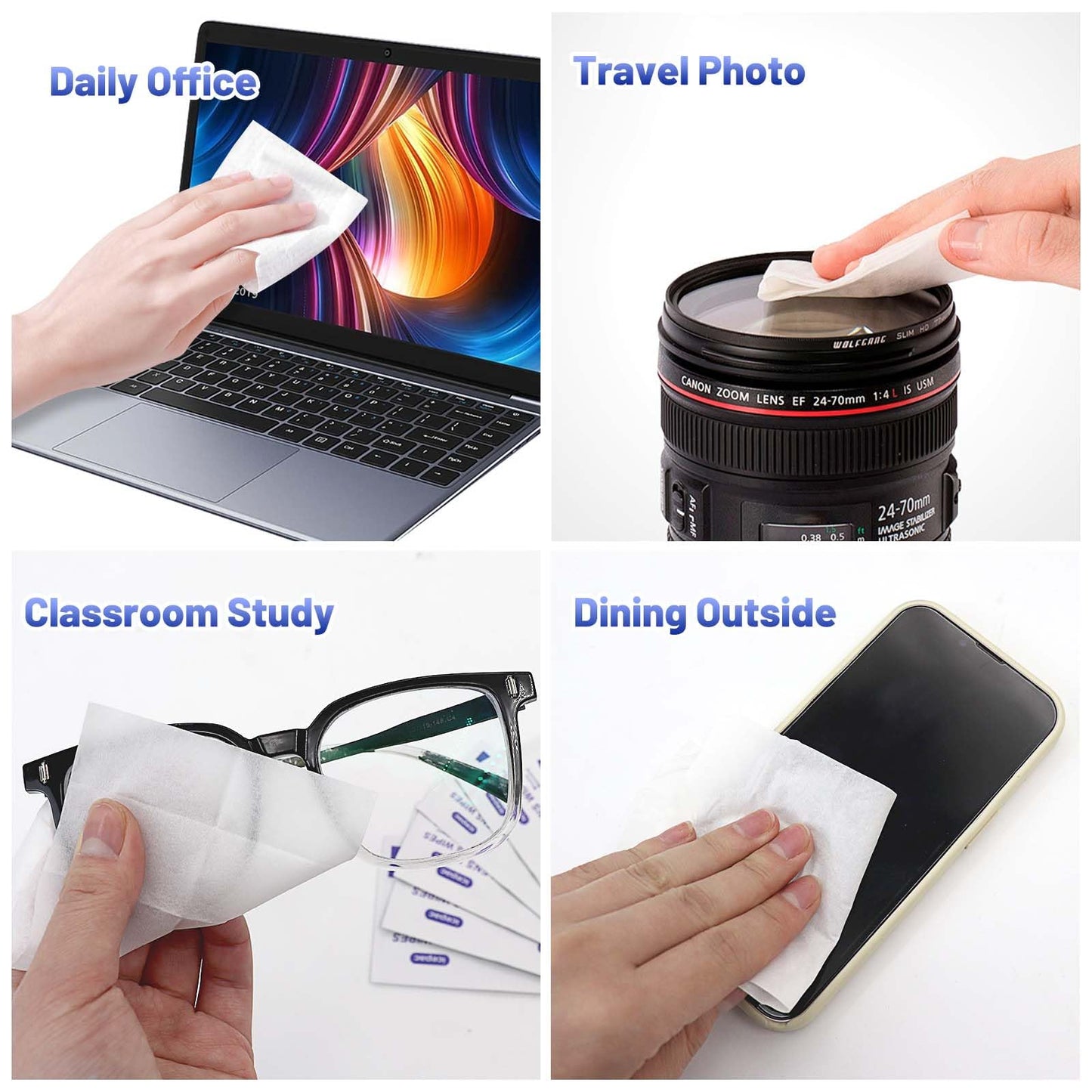 Icepac Lens Wipes - 220 Pre-Moistened Wipes for Glasses & Screens