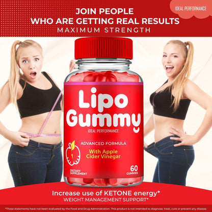 IDEAL PERFORMANCE Lipo Gummy – Keto ACV Gummies, Maximum Strength (2 Pack)