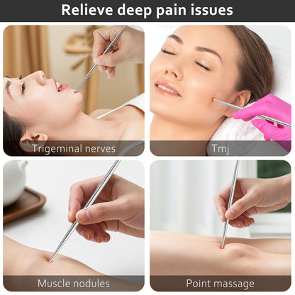 ideayard Facial Reflexology Massage Tool – 3-Piece, 6-Size Headed Stainless Steel Acupuncture Pen Set