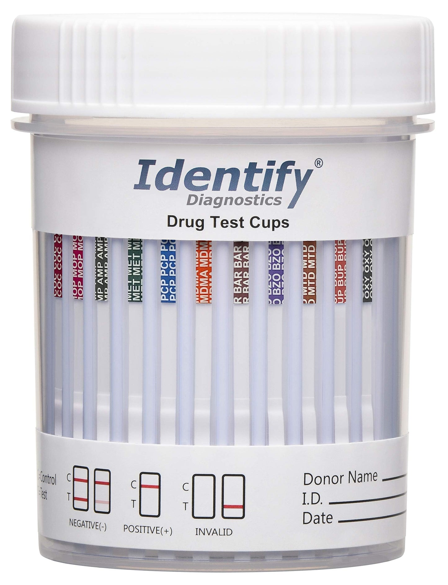 Identify Diagnostics 12-Panel Drug Test Cup - 10 Pack | CLIA-Waived Instant Urine Test Kit