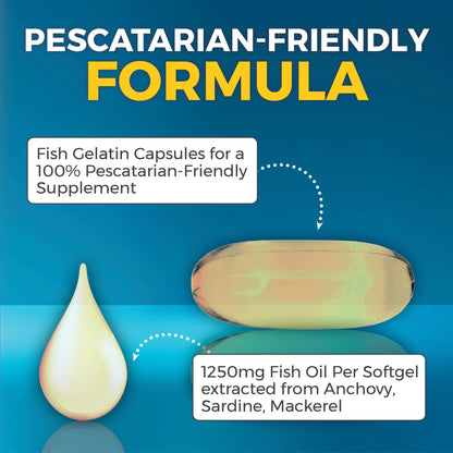 Triple Strength Omega-3 Fish Oil 2500 mg | 180 Softgels | EPA/DHA