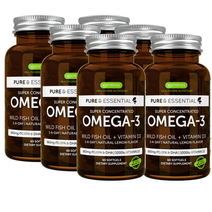 Igennus Advanced rTG Omega-3 IFOS Wild Fish Oil + Vitamin D3, 360 Softgels