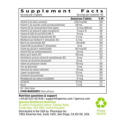 Igennus Methylated Men's Multivitamin – 22 Actives, All-Day Support, Non-GMO & Halal