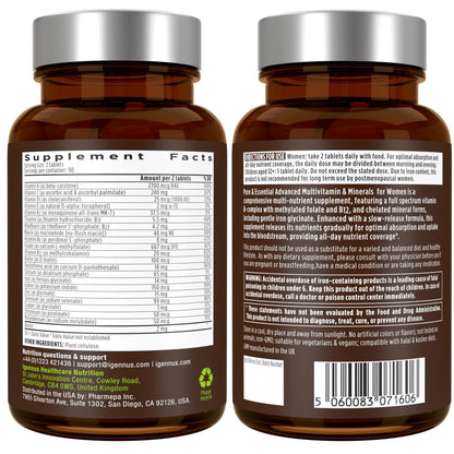 Igennus High Potency Methylated Multivitamin for Women | Pure & Clean Ingredients | 180 Tablets