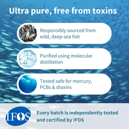 Igennus Ultra Pure Omega-3 EPA 500mg | IFOS Certified, rTG Wild Fish Oil