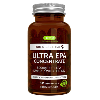 Igennus Ultra Pure Omega-3 EPA 500mg | IFOS Certified, rTG Wild Fish Oil