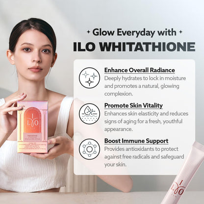 ILO Whitathione – Glutathione + White Tomato Antioxidant Powder with Vitamin C & E | 30-Pack Daily Glow Support