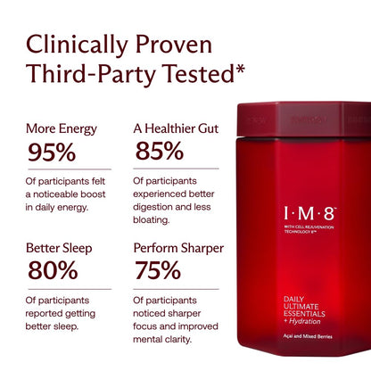 IM8 Daily Ultimate Essentials All-in-One Multivitamin – 30 Servings Starter Kit with Scoop & Tumbler Included