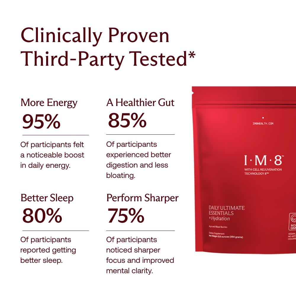 IM8 Daily Ultimate Essentials All-in-1 Multivitamin (92 Nutrients) | CoQ10, Probiotics, Greens, 30 Servings