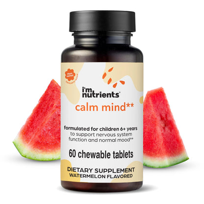 I'm Nutrients Calm Mind for Kids — Saffron, Zinc, Magnesium & Vitamin B6 | 60 Chewable Tablets