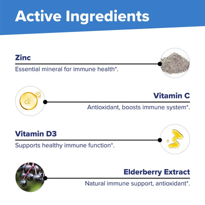 Superior Source Zinc Plus - Immune Support with Zinc, Vitamin C, Vitamin D3 & Elderberry | 90 Instant Dissolve Tablets