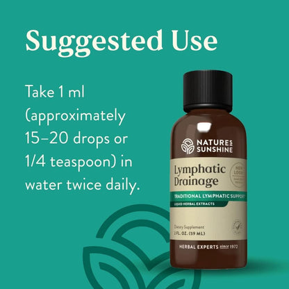 Nature's Sunshine Lymphatic Drainage Drops, 2 Fl Oz | Supports Lymphatic Function