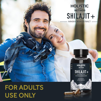 Holistic Method Shilajit Capsules - Pure Himalayan, 120 Count (Energy & Immune Support)