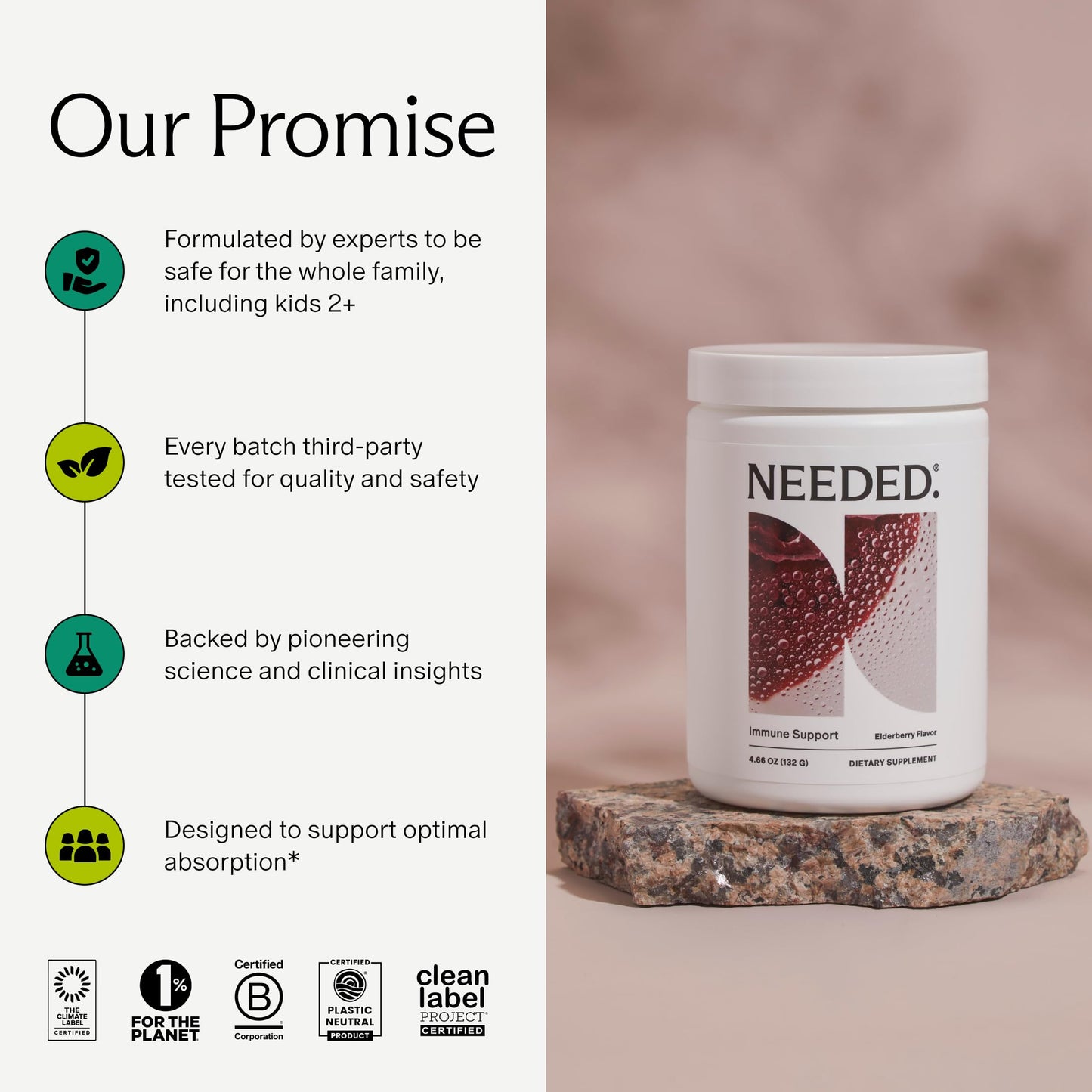 Needed Immune Support Powder – Pregnancy-Safe Zinc & Elderberry for the Whole Family