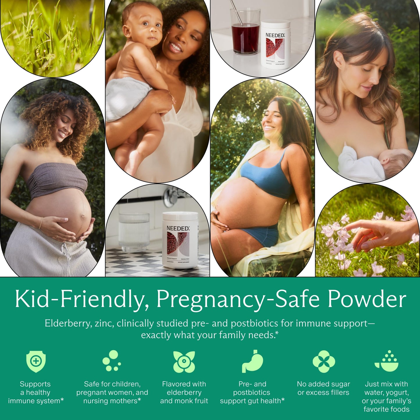 Needed Immune Support Powder – Pregnancy-Safe Zinc & Elderberry for the Whole Family