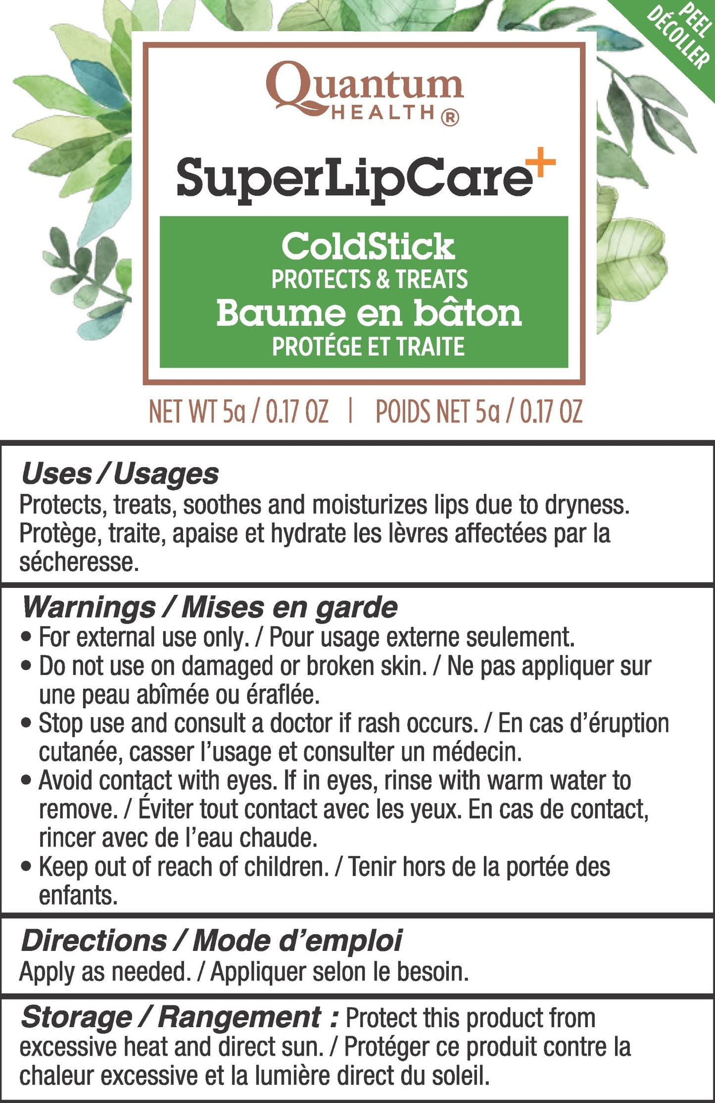 Super Lysine Plus Coldstick SPF21 Quantum 1 Stick - Natural Cold Sore Relief