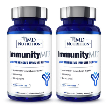 1MD ImmunityMD Probiotic - Immune Health, Doctor-Selected Strains & Prebiotic, 60 Capsules (2 Pack)