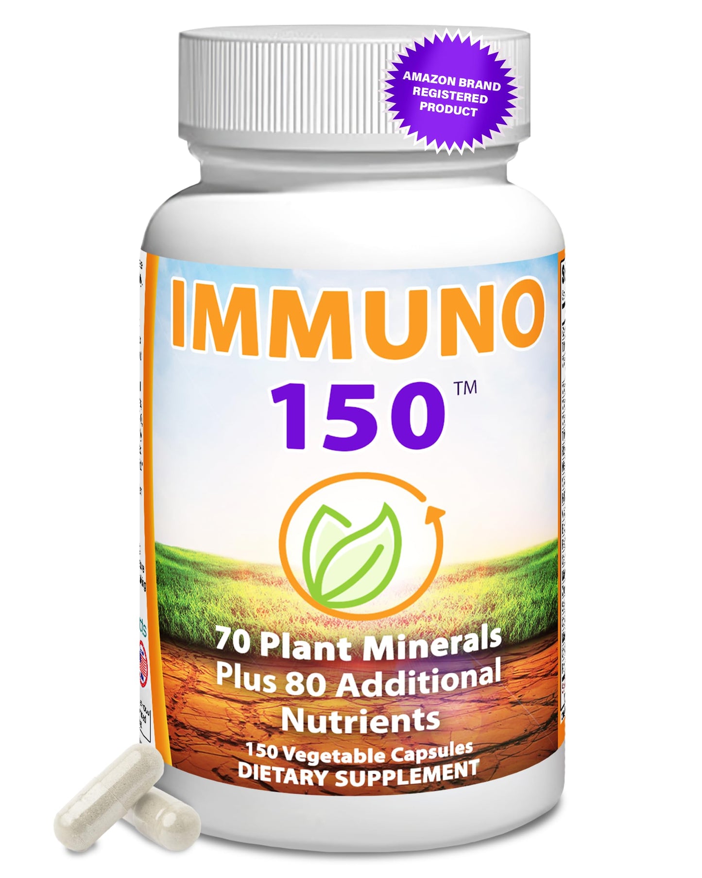 Immuno 150 Immune Support Supplement – 70 Plant Minerals & 80 Nutrients, 150 Vegetable Capsules