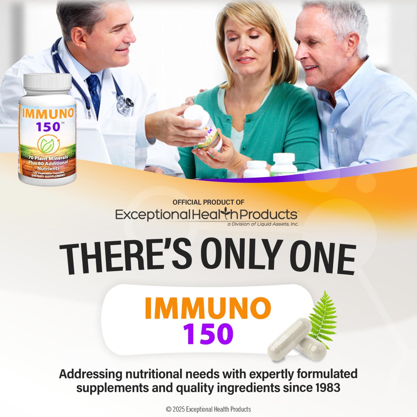 Immuno 150 Immune Support Supplement – 70 Plant Minerals & 80 Nutrients, 150 Vegetable Capsules