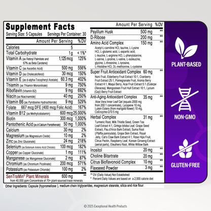 Immuno 150 Immune Support Supplement – 70 Plant Minerals & 80 Nutrients, 150 Vegetable Capsules
