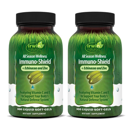 Irwin Naturals Immuno-Shield – 100 Liquid Softgels (Pack of 2) | All-Season Immune Support