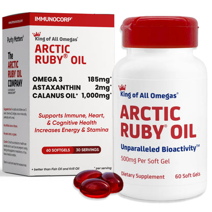 Immunocorp Arctic Ruby Oil 1000mg – Omega-3 with Astaxanthin (60 Softgels)
